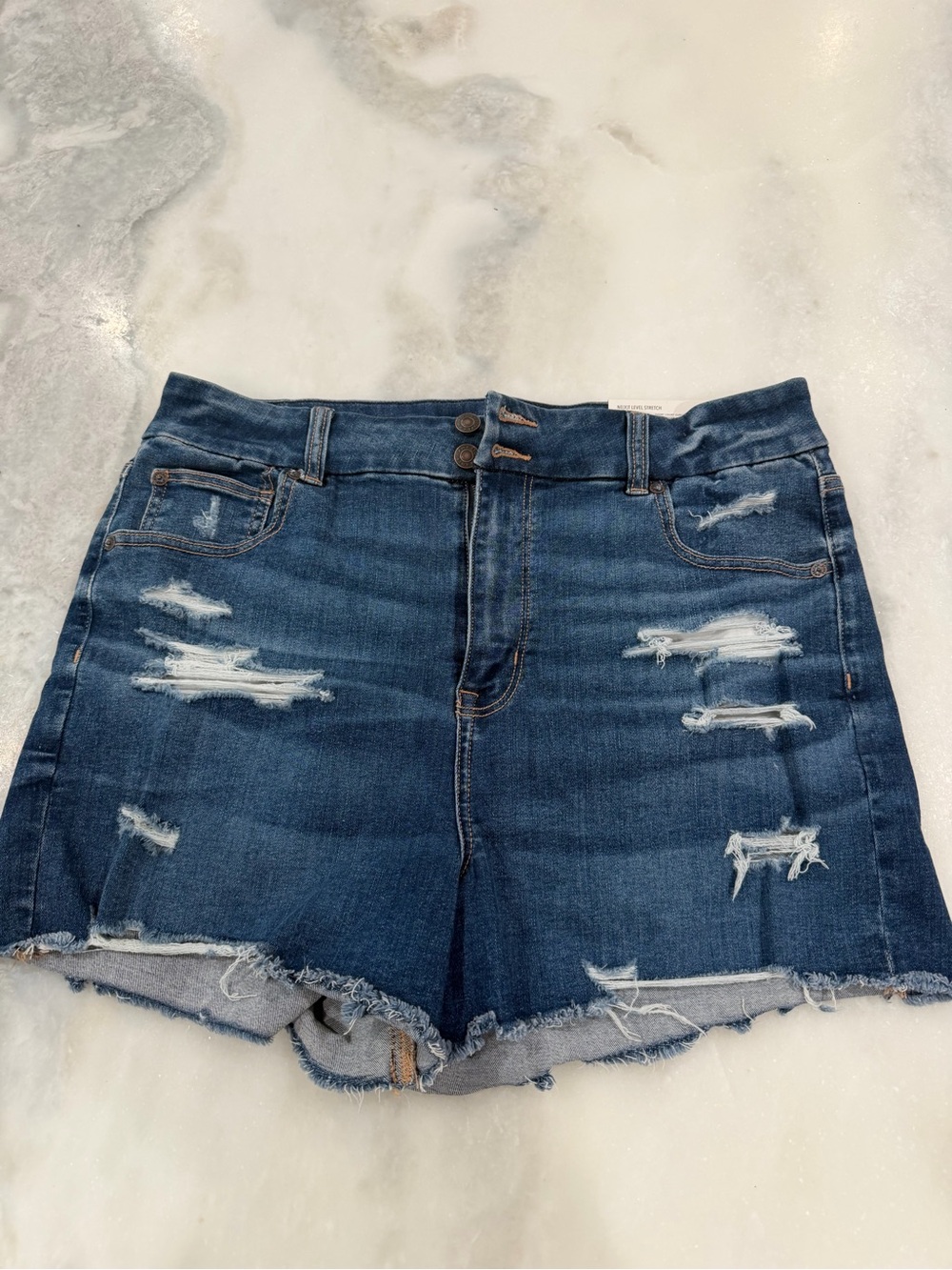 American Eagle Distressed Women's Denim Shorts - Blue